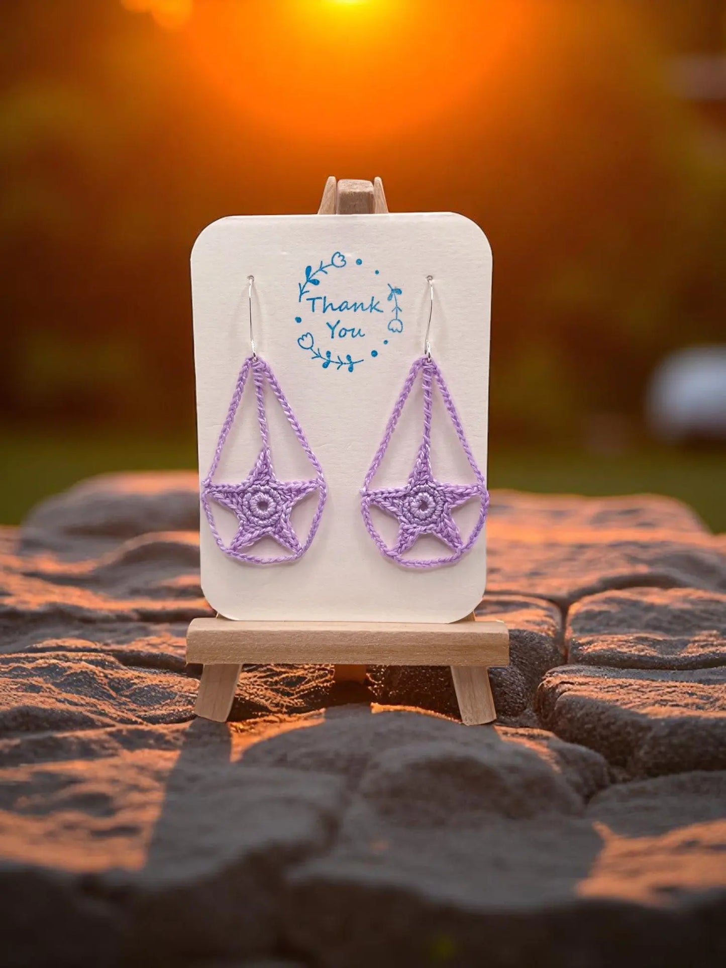 Dangling star in light purple Tangles & Twine