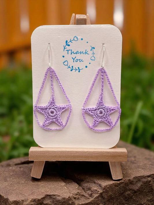 Dangling star in light purple Tangles & Twine