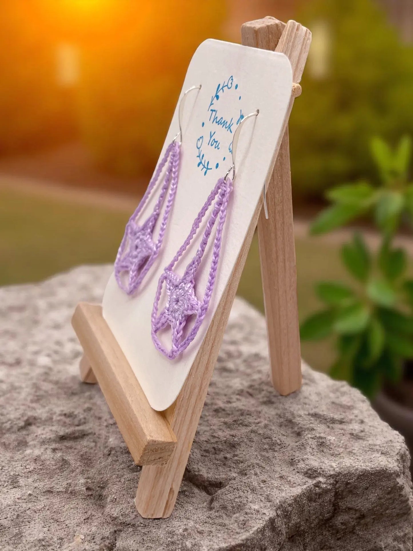 Dangling star in light purple Tangles & Twine