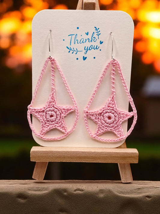 Dangling star in pink Tangles & Twine