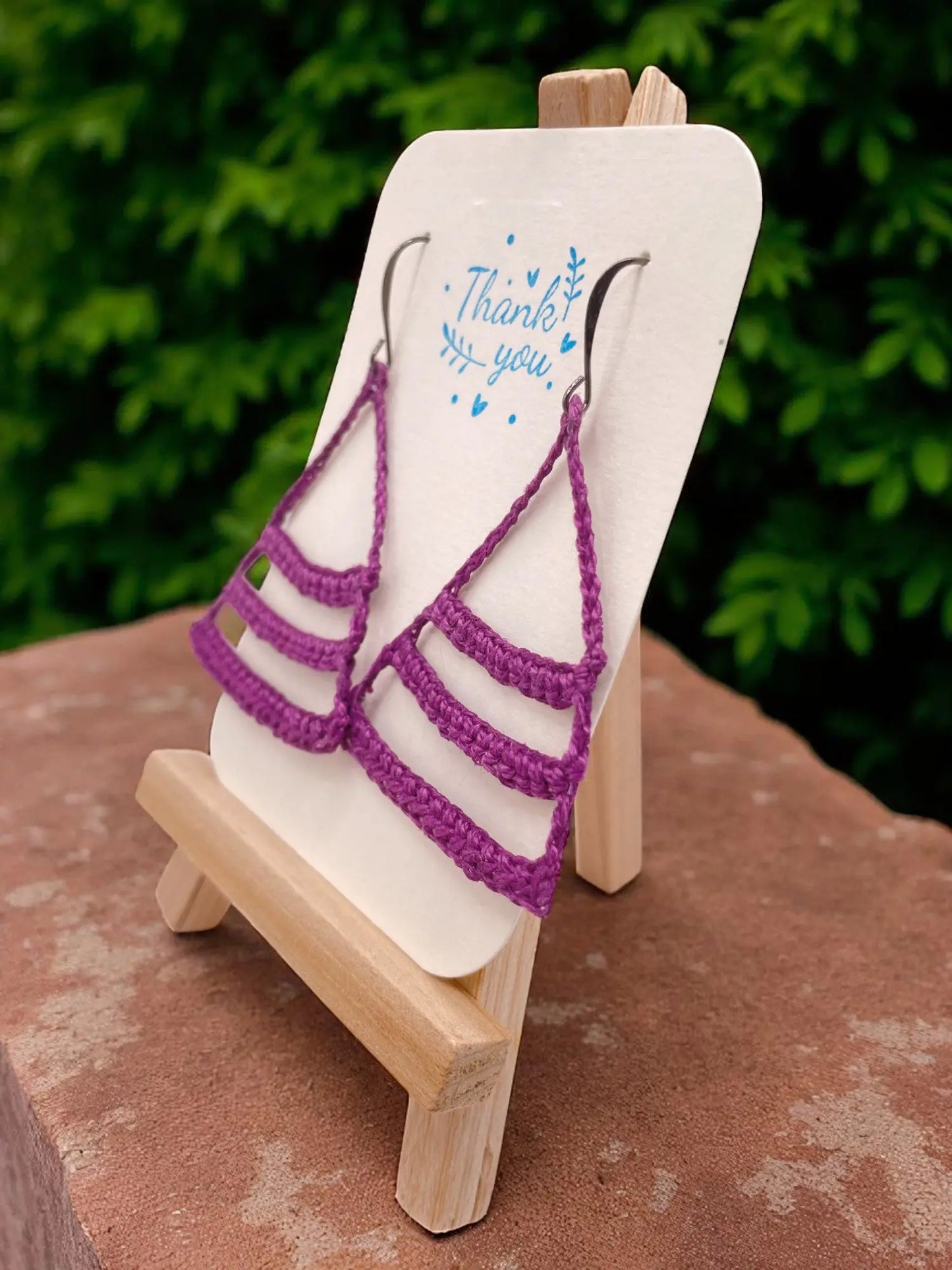 Dangling smiles in purple Tangles & Twine