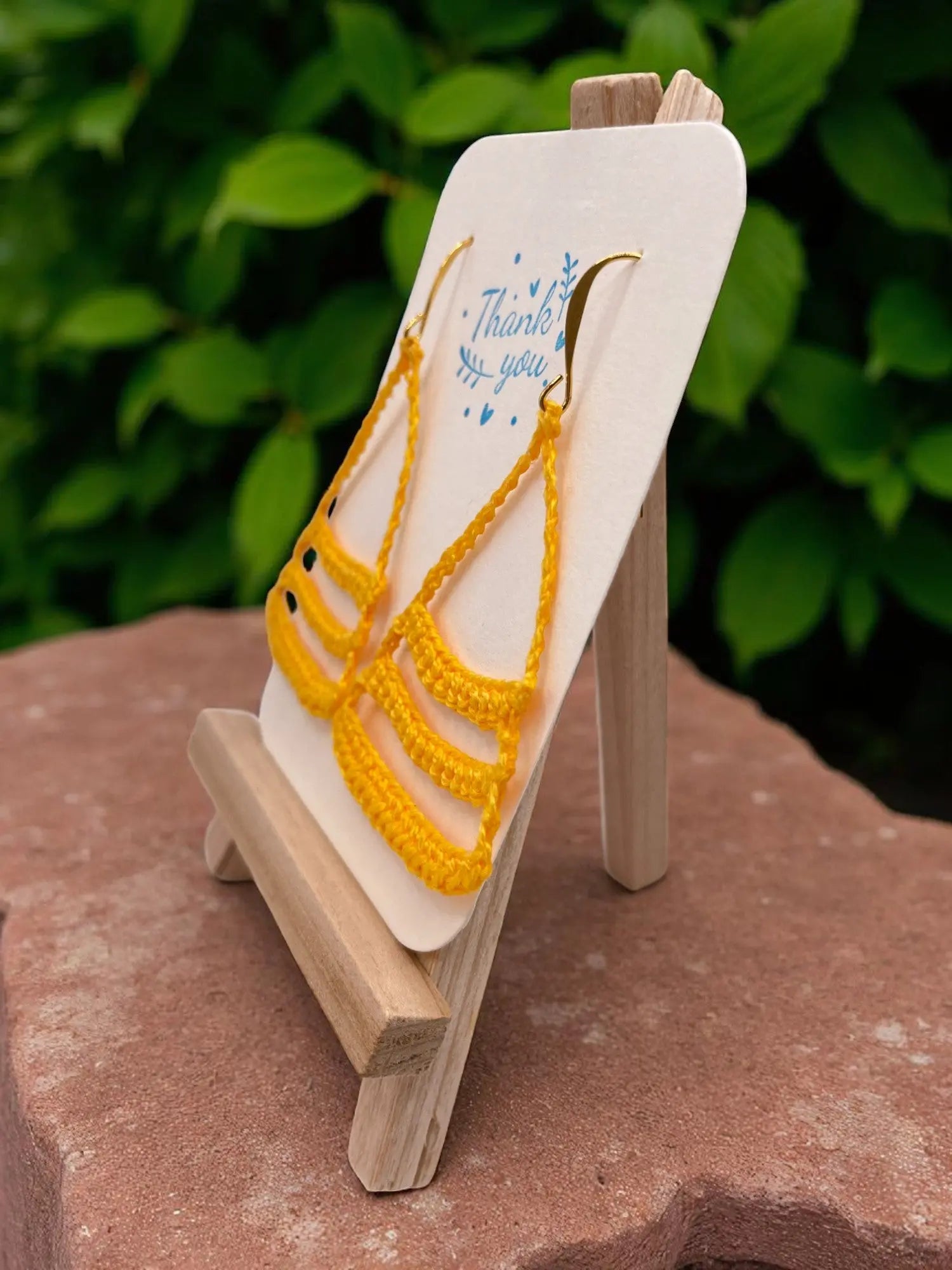 Dangling smiles in yellow Tangles & Twine