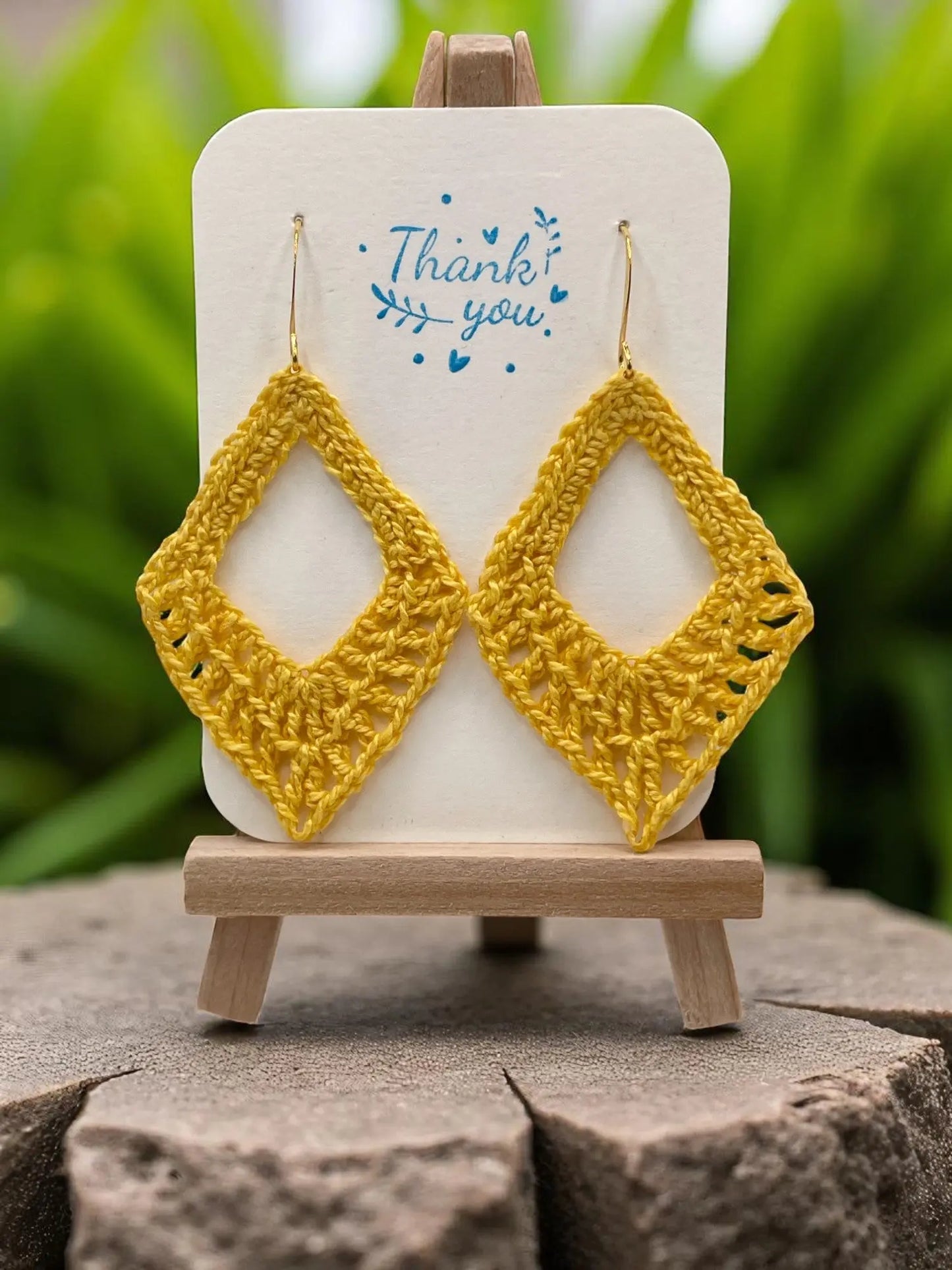 Dangling diamond in yellow Tangles & Twine
