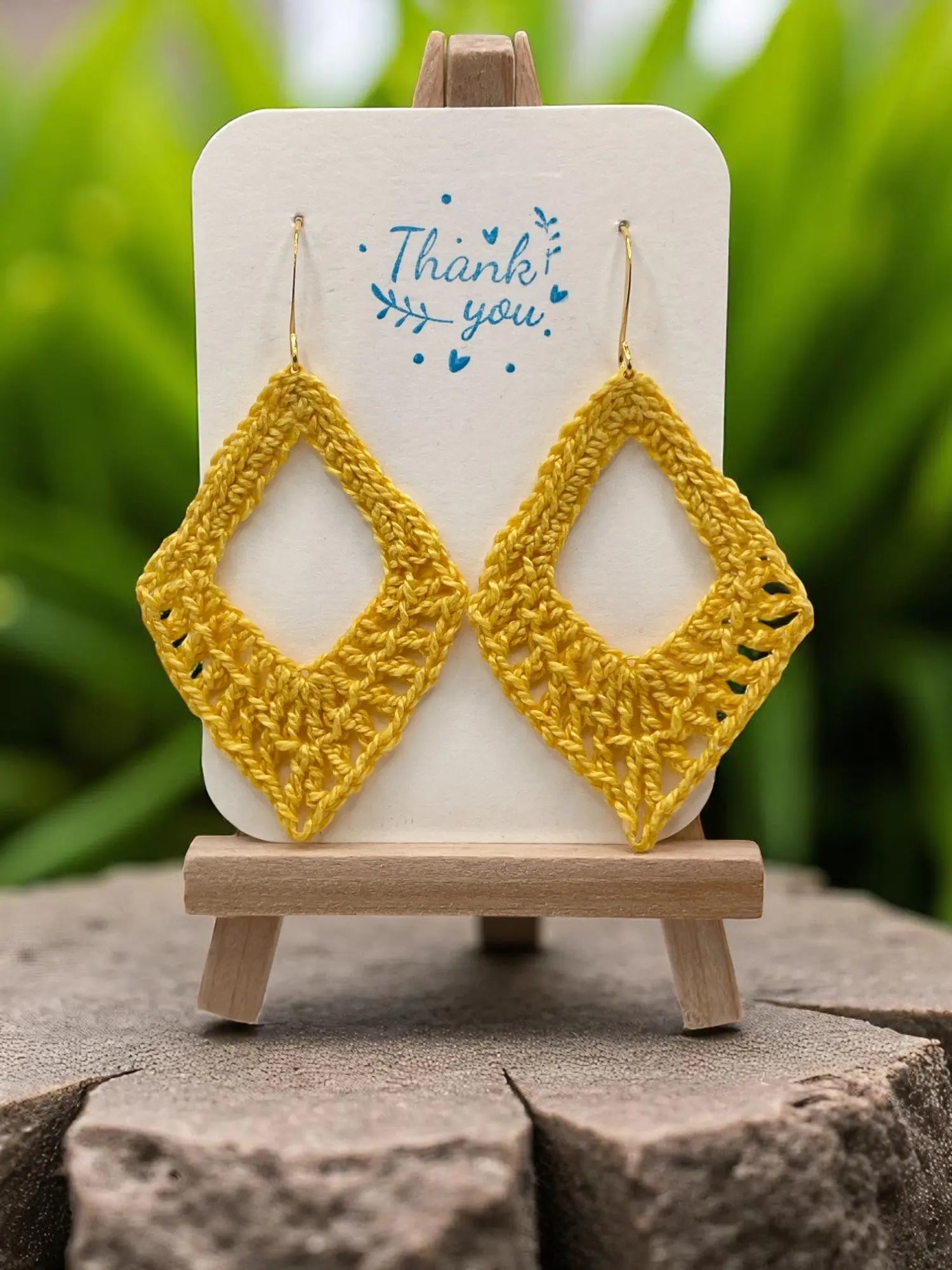 Dangling diamond in yellow Tangles & Twine