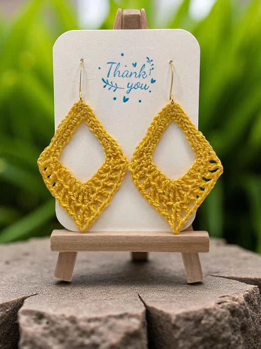 Dangling diamond in yellow Tangles & Twine