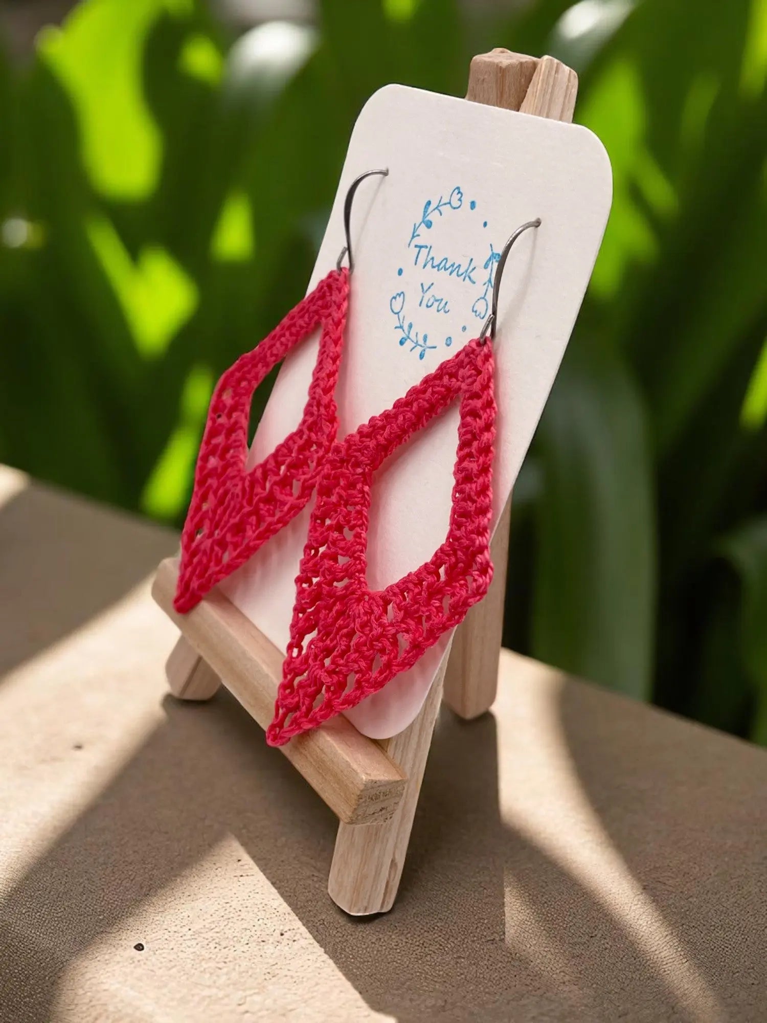 Dangling diamond in hot pink Tangles & Twine