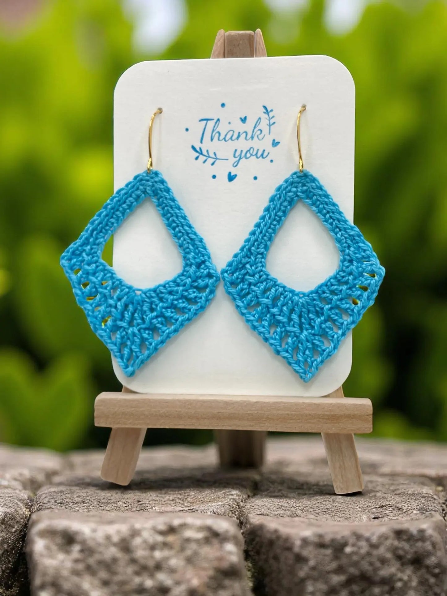 Dangling diamond in sky blue Tangles & Twine