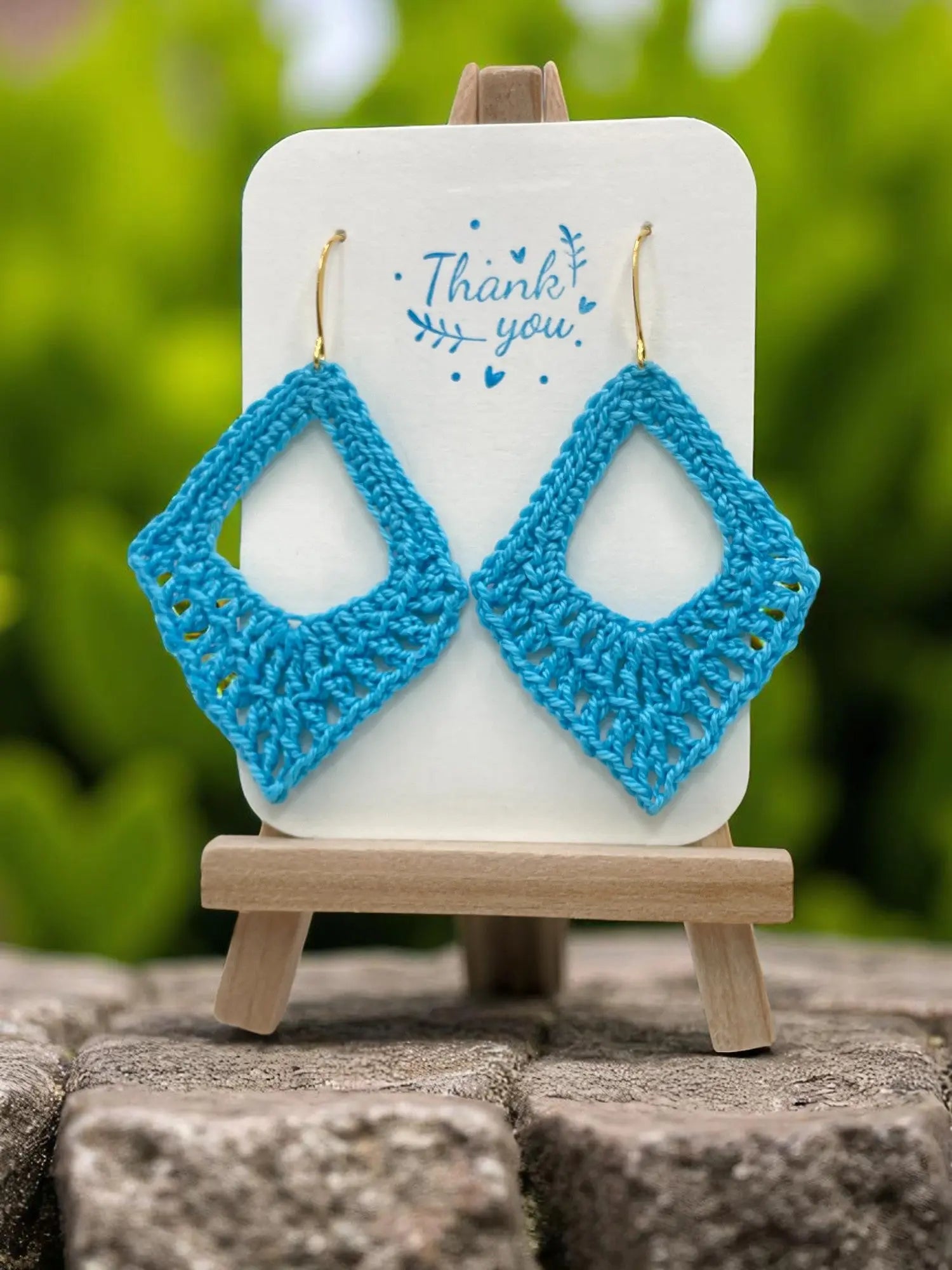 Dangling diamond in sky blue Tangles & Twine