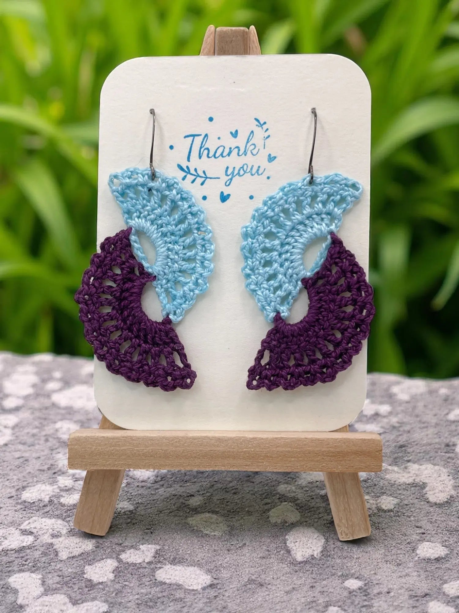 Angel wings in blue and purple Tangles & Twine