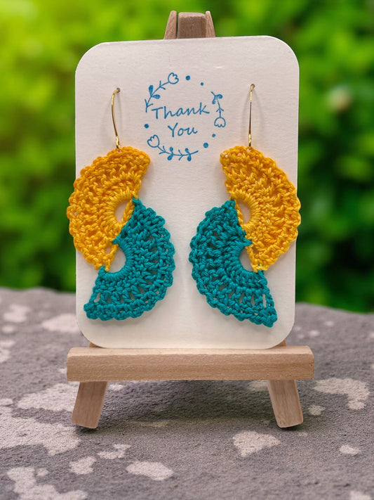Angel wings in mustard and teal