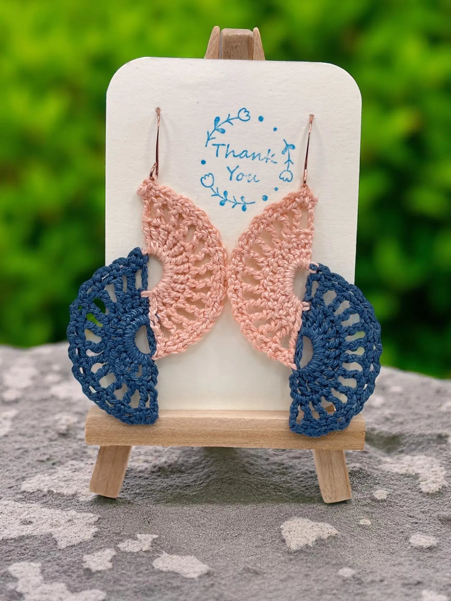 Angel wings in navy and blush Tangles & Twine