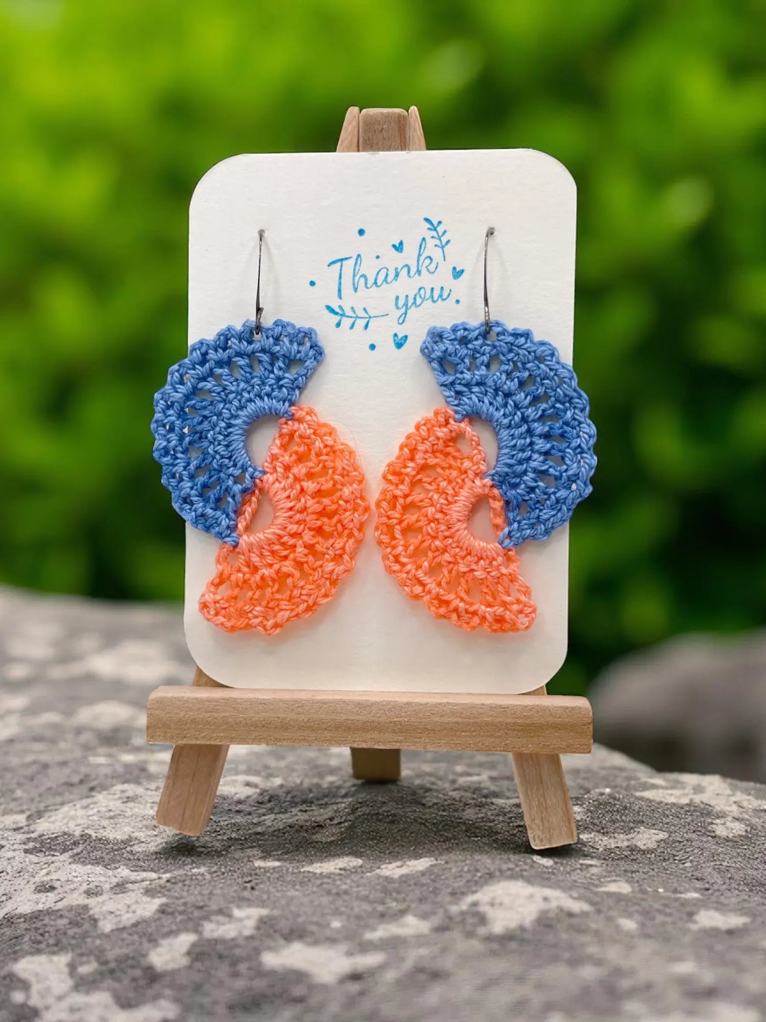 Angel wings in blue and peach Tangles & Twine