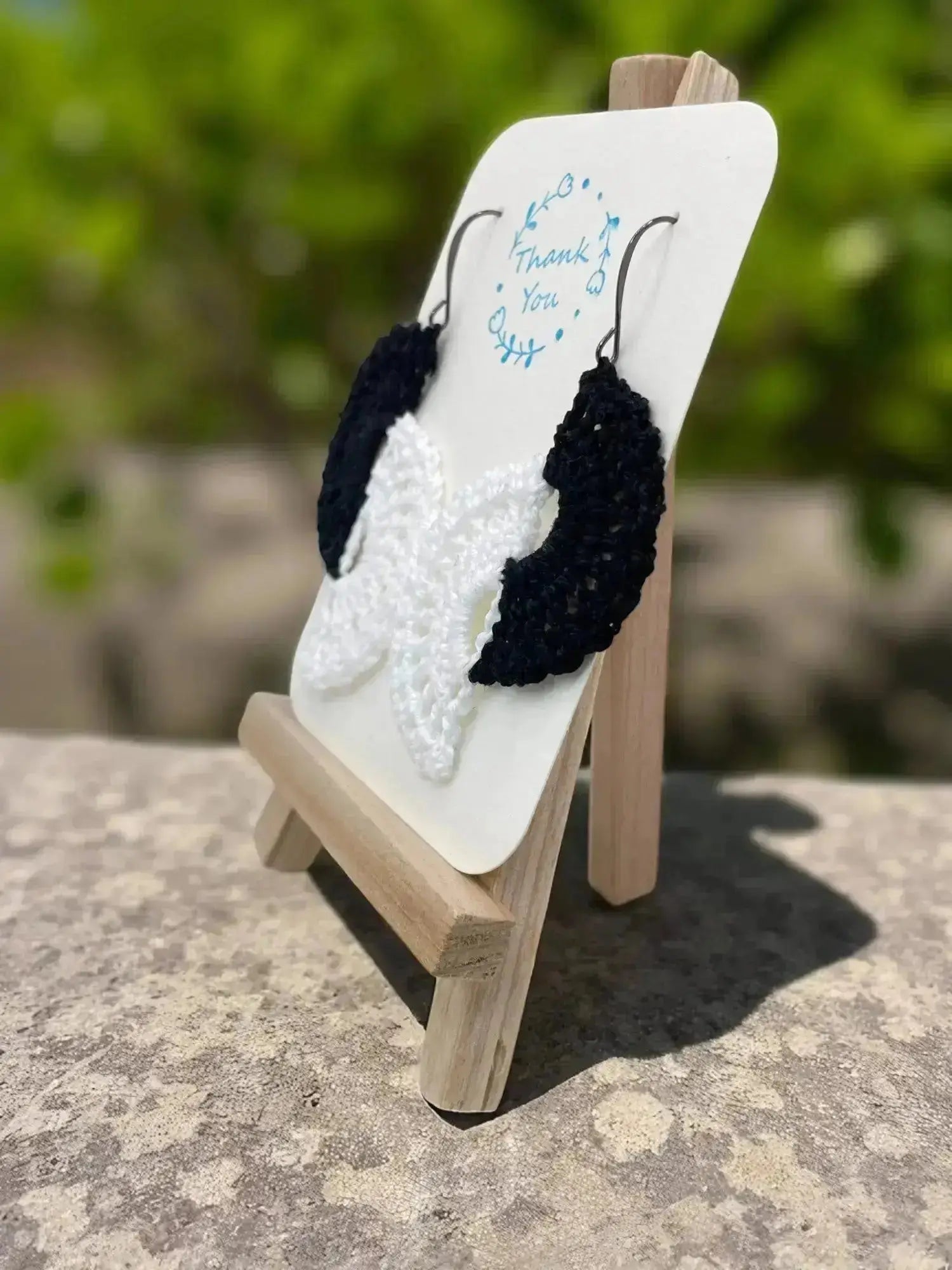 Angel wings in black and white Tangles & Twine