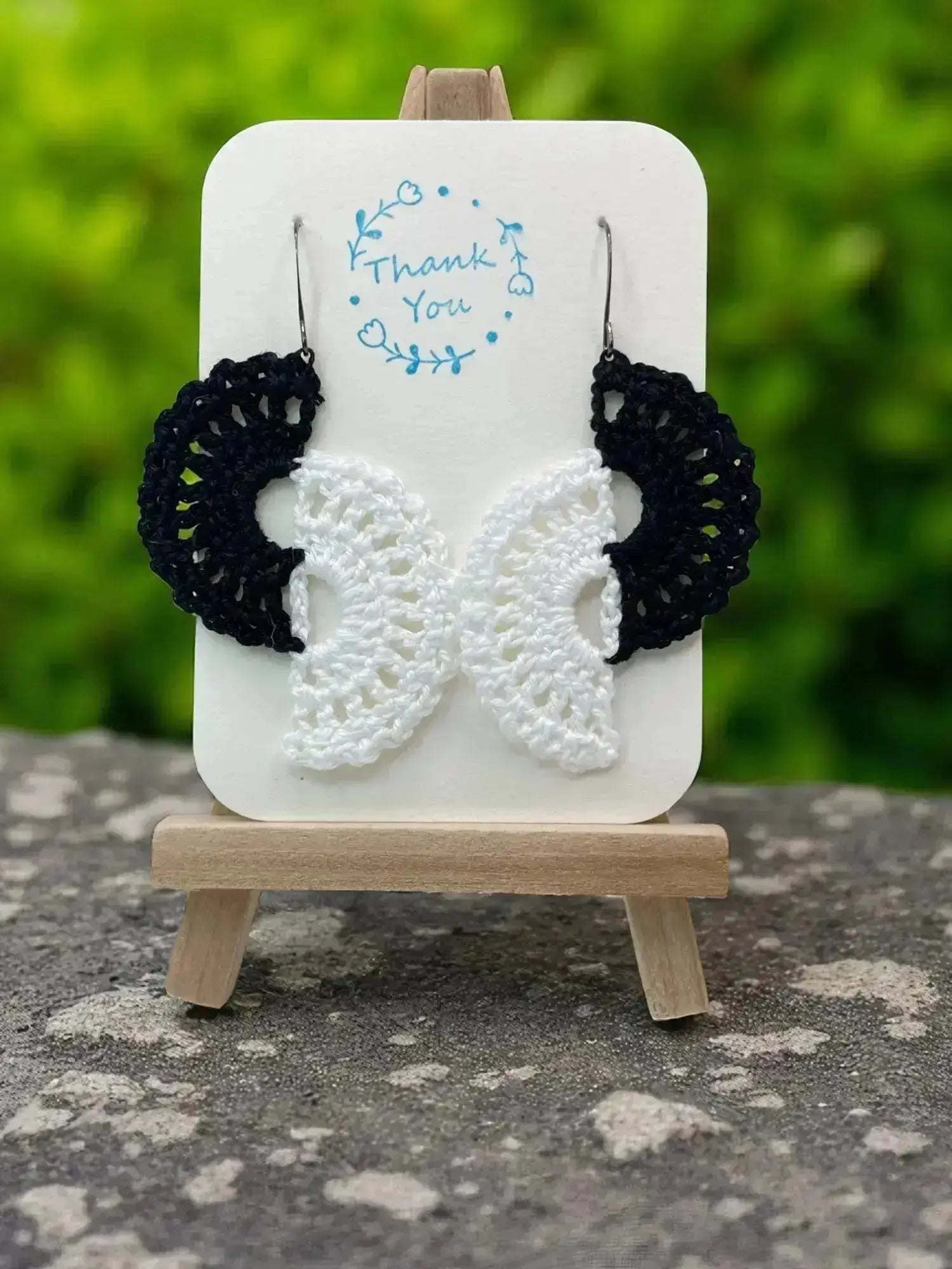 Angel wings in black and white Tangles & Twine