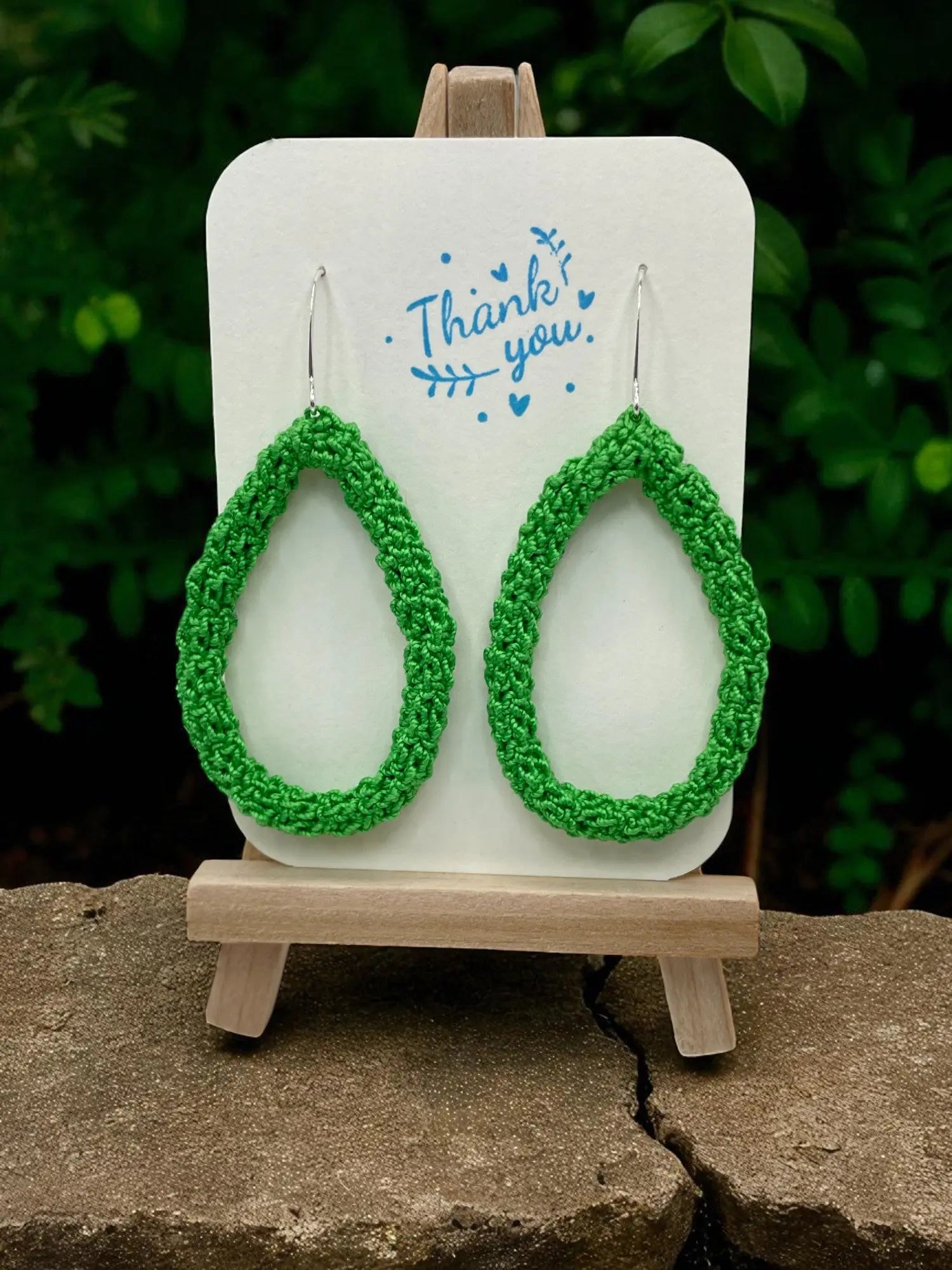 Oval loops in bright green Tangles & Twine