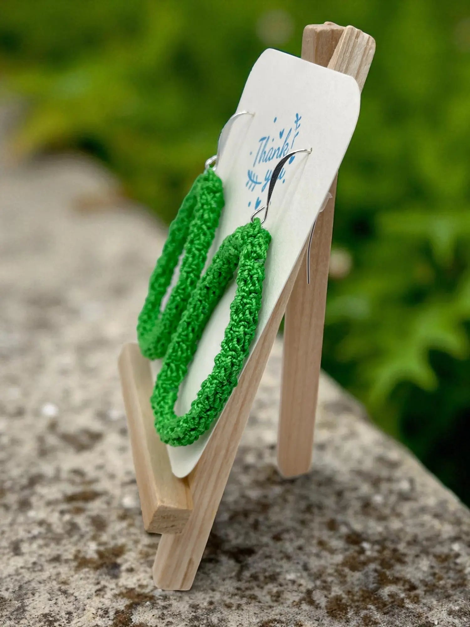 Oval loops in bright green Tangles & Twine