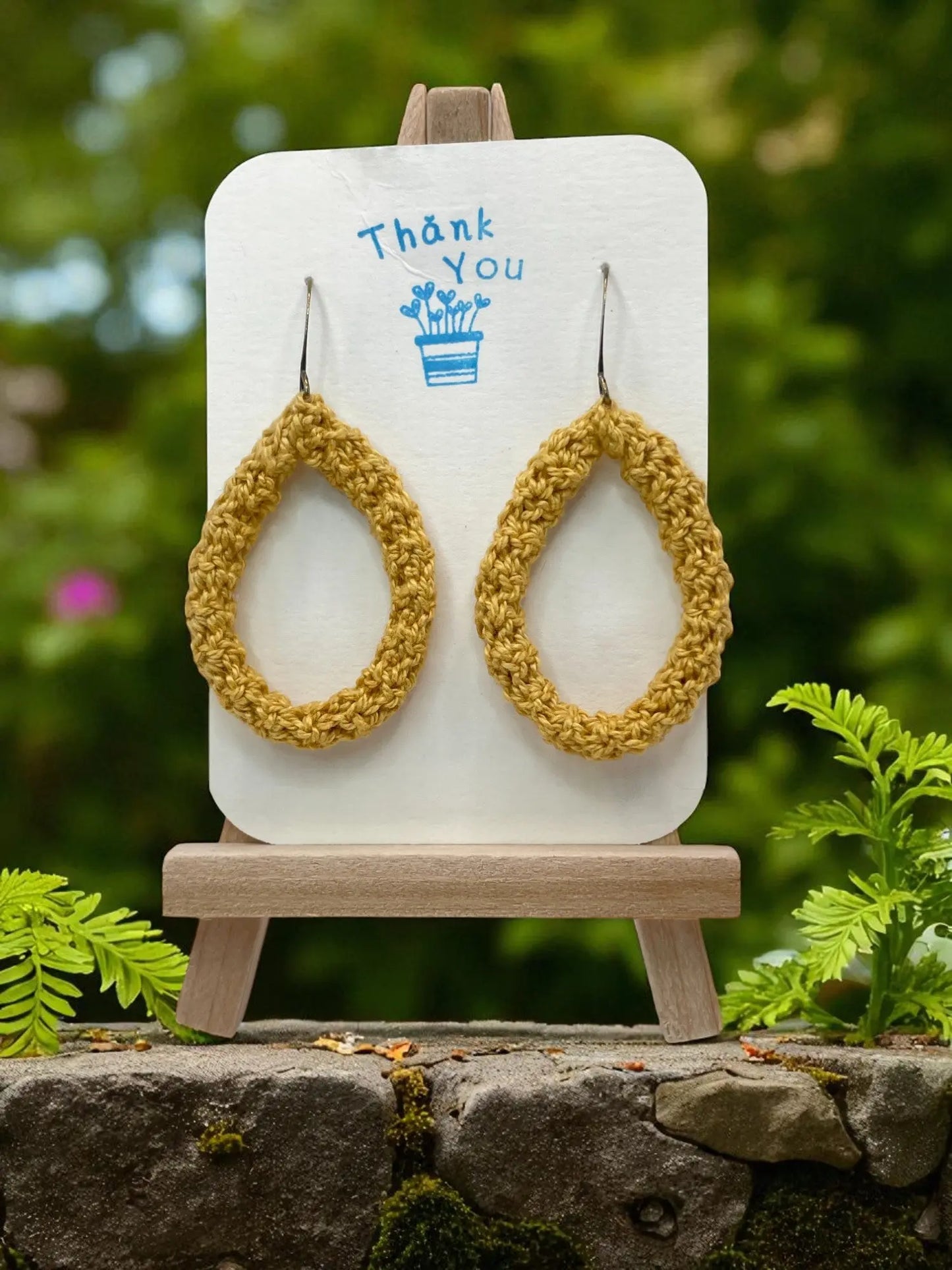 Oval loops in mustard Tangles & Twine