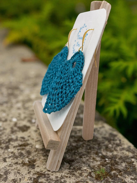 Pineapple in teal with gold hook Tangles & Twine