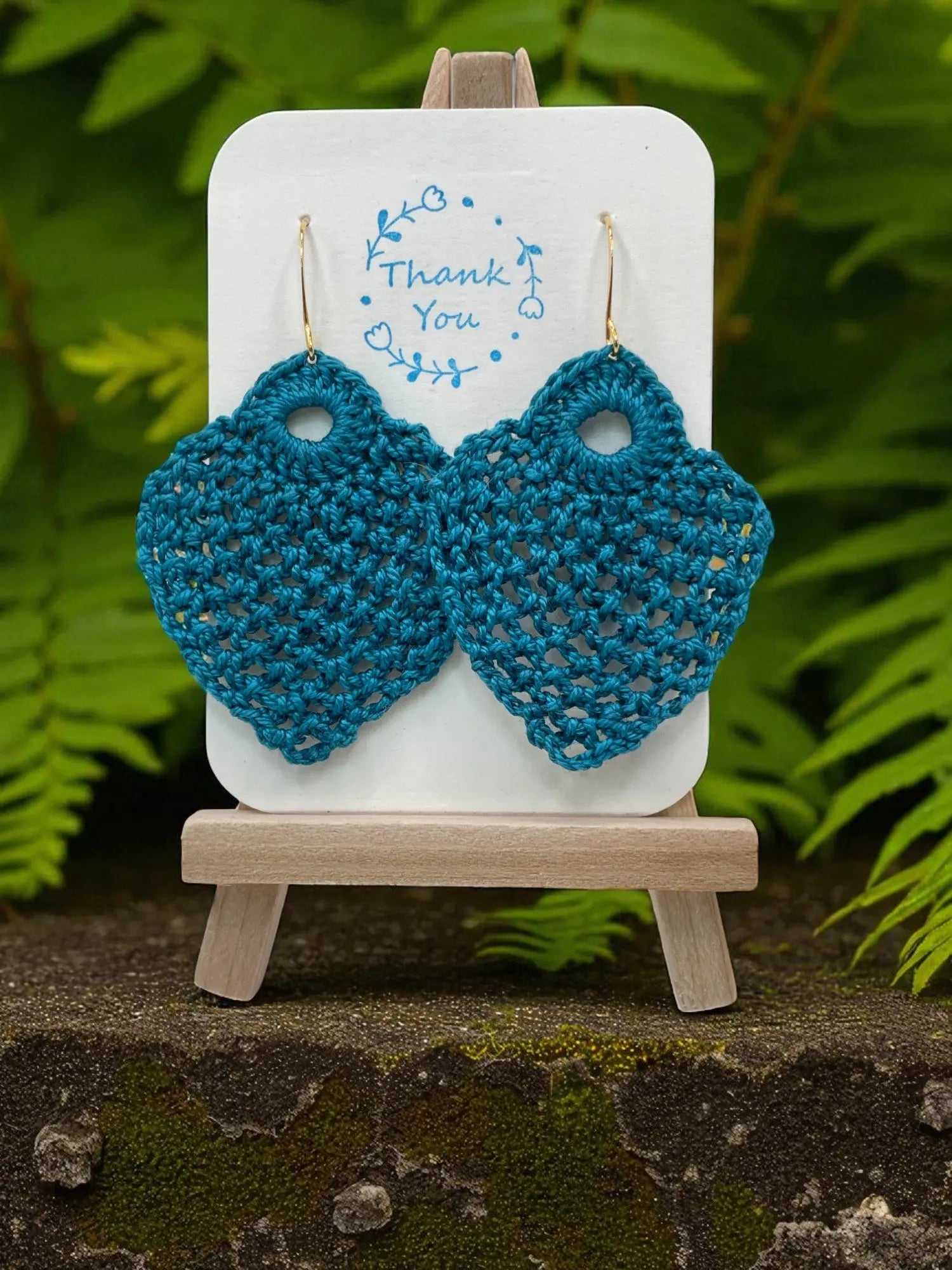 Pineapple in teal with gold hook Tangles & Twine