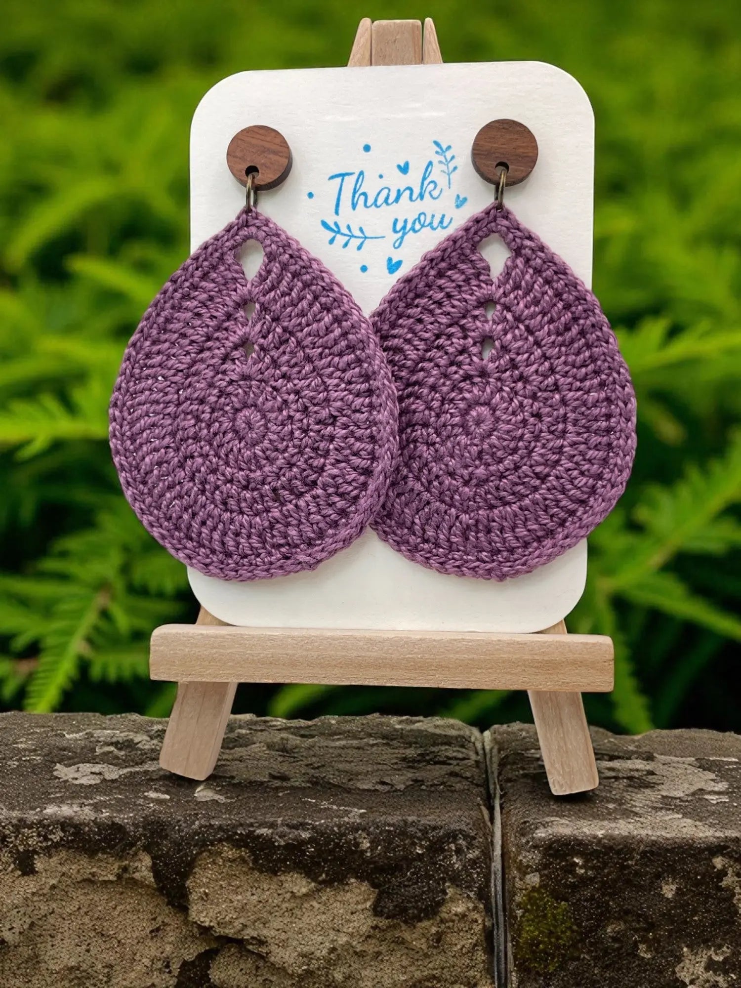Solid teardrop in purple (large) Tangles & Twine