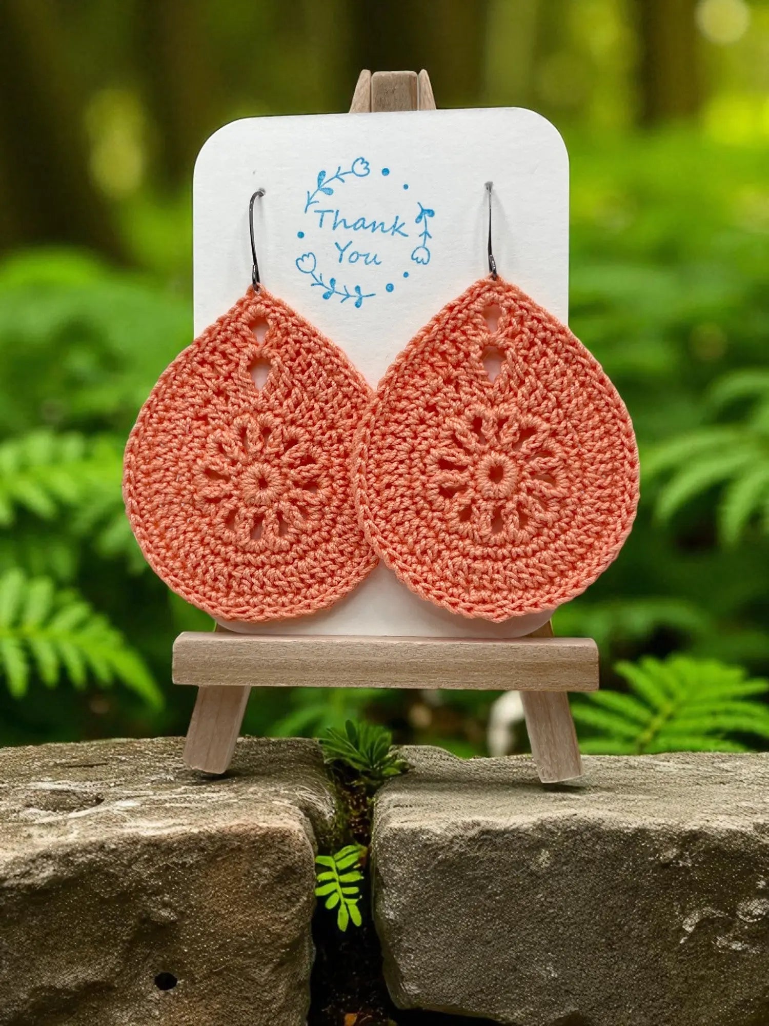 Solid teardrop in peach (large) Tangles & Twine