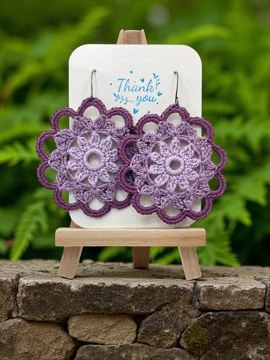Intricate circle in shades of purple Tangles & Twine