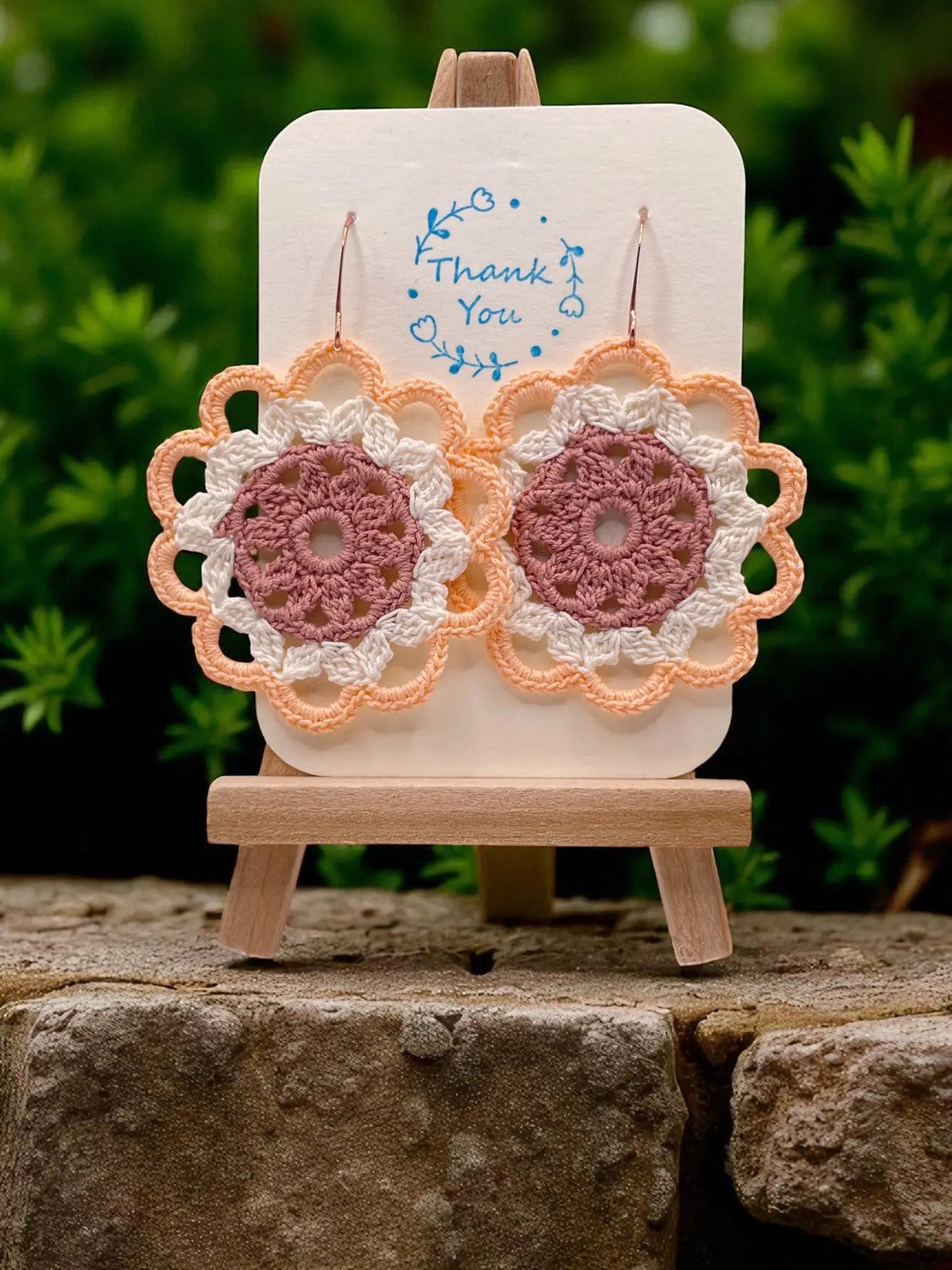 Intricate circle in shades of blush Tangles & Twine