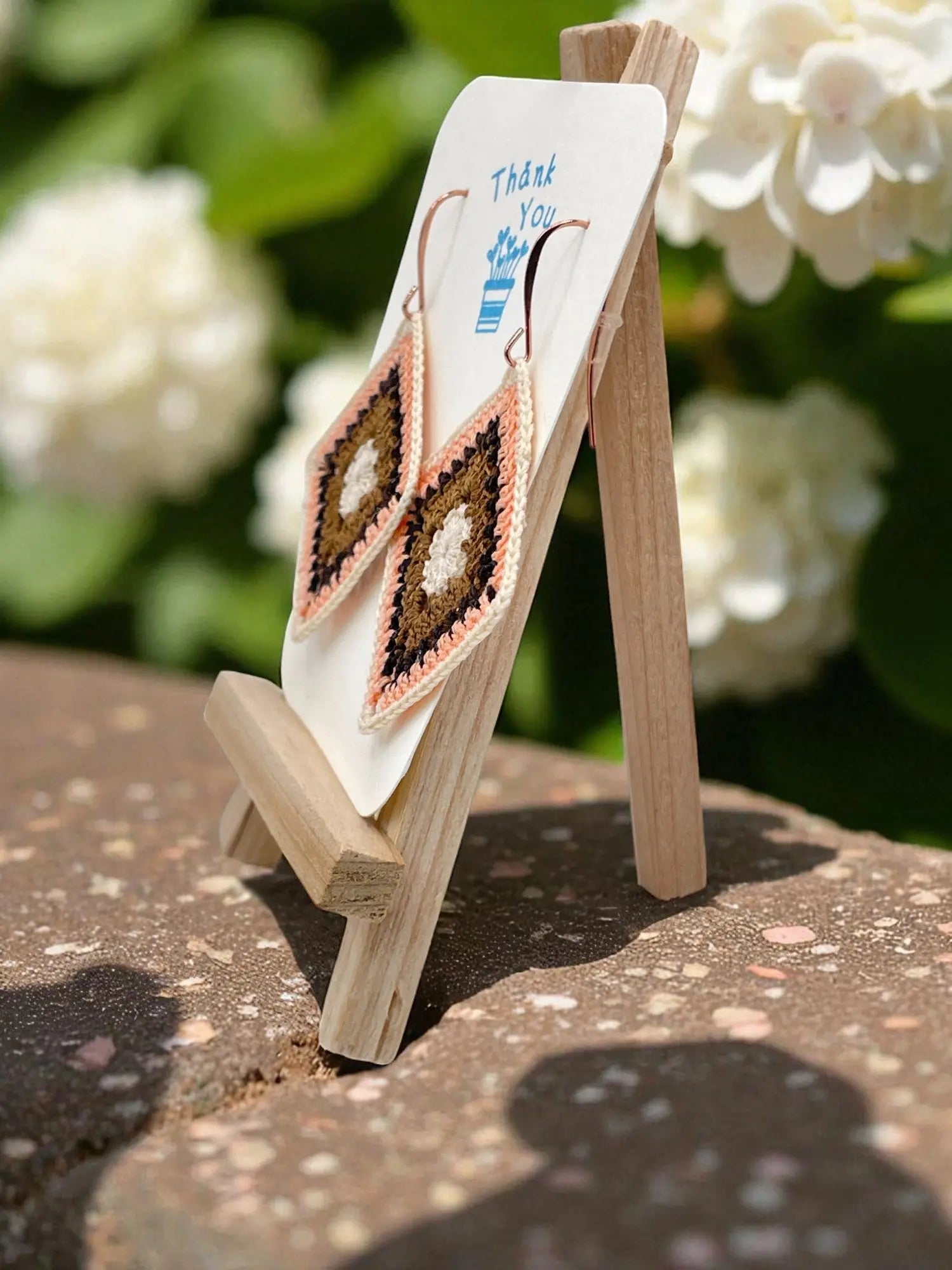 Intricate Square in coral and chocolate Tangles & Twine