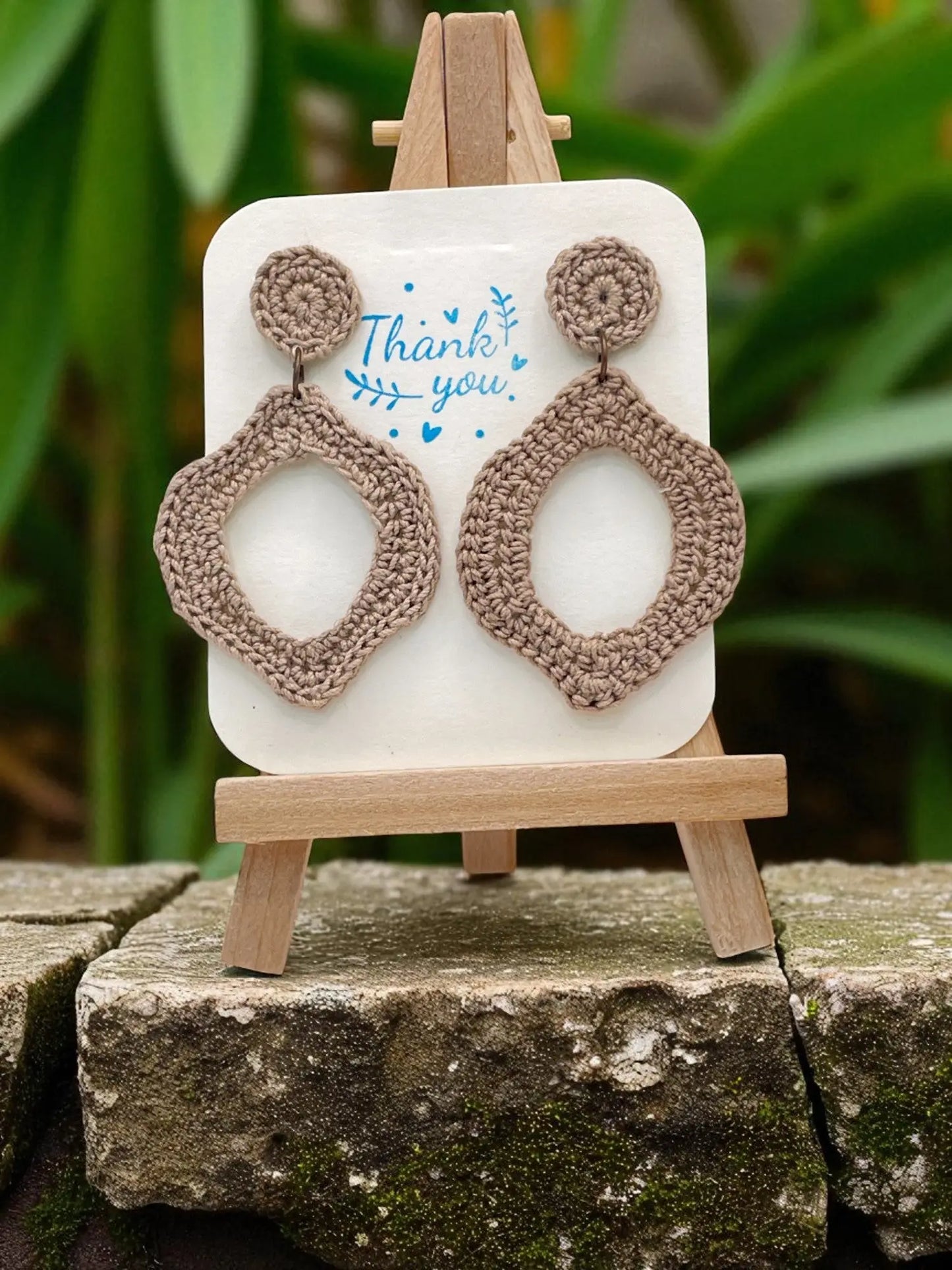 Geometric Dangles in khaki Tangles & Twine