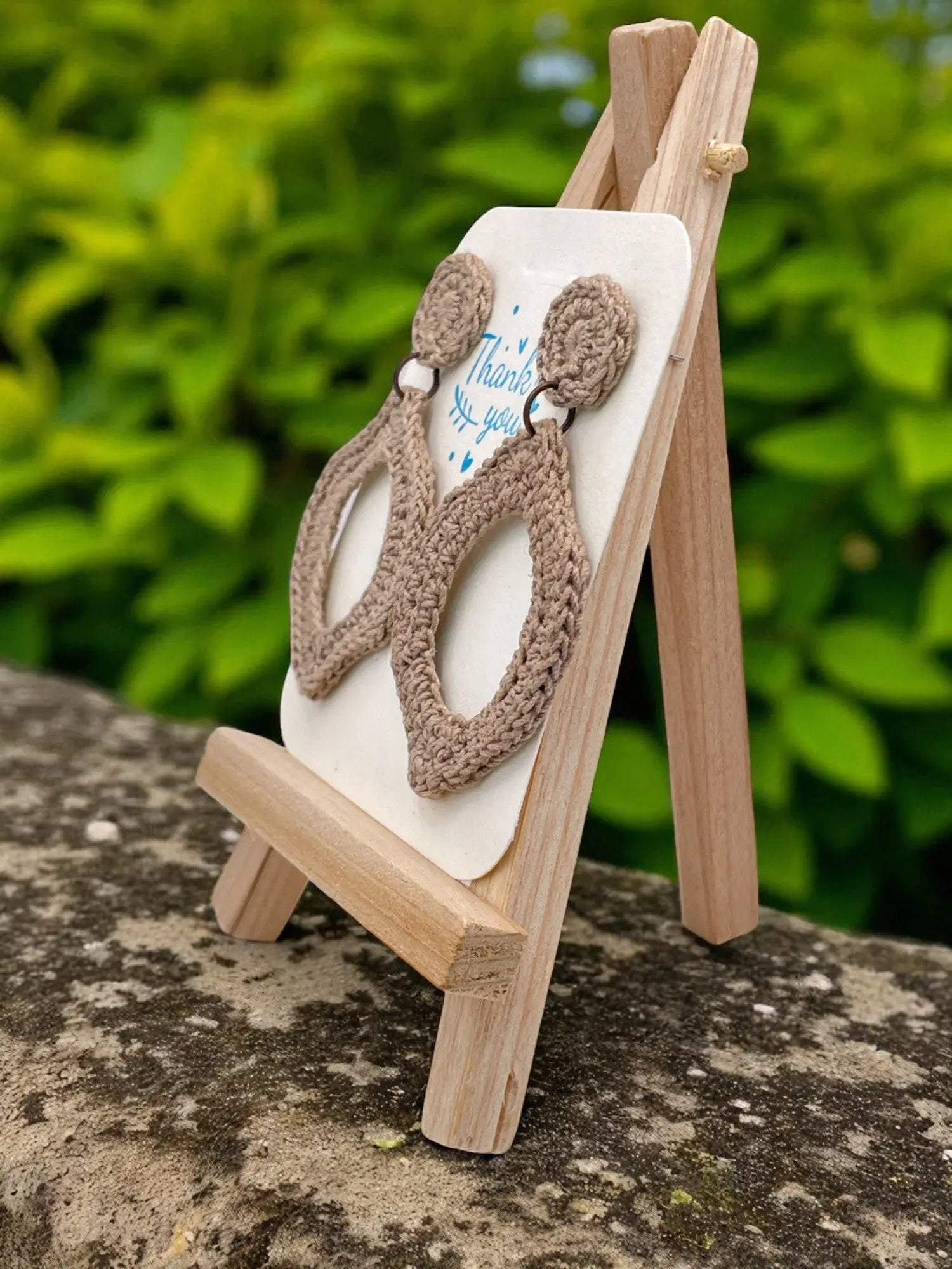 Geometric Dangles in khaki Tangles & Twine