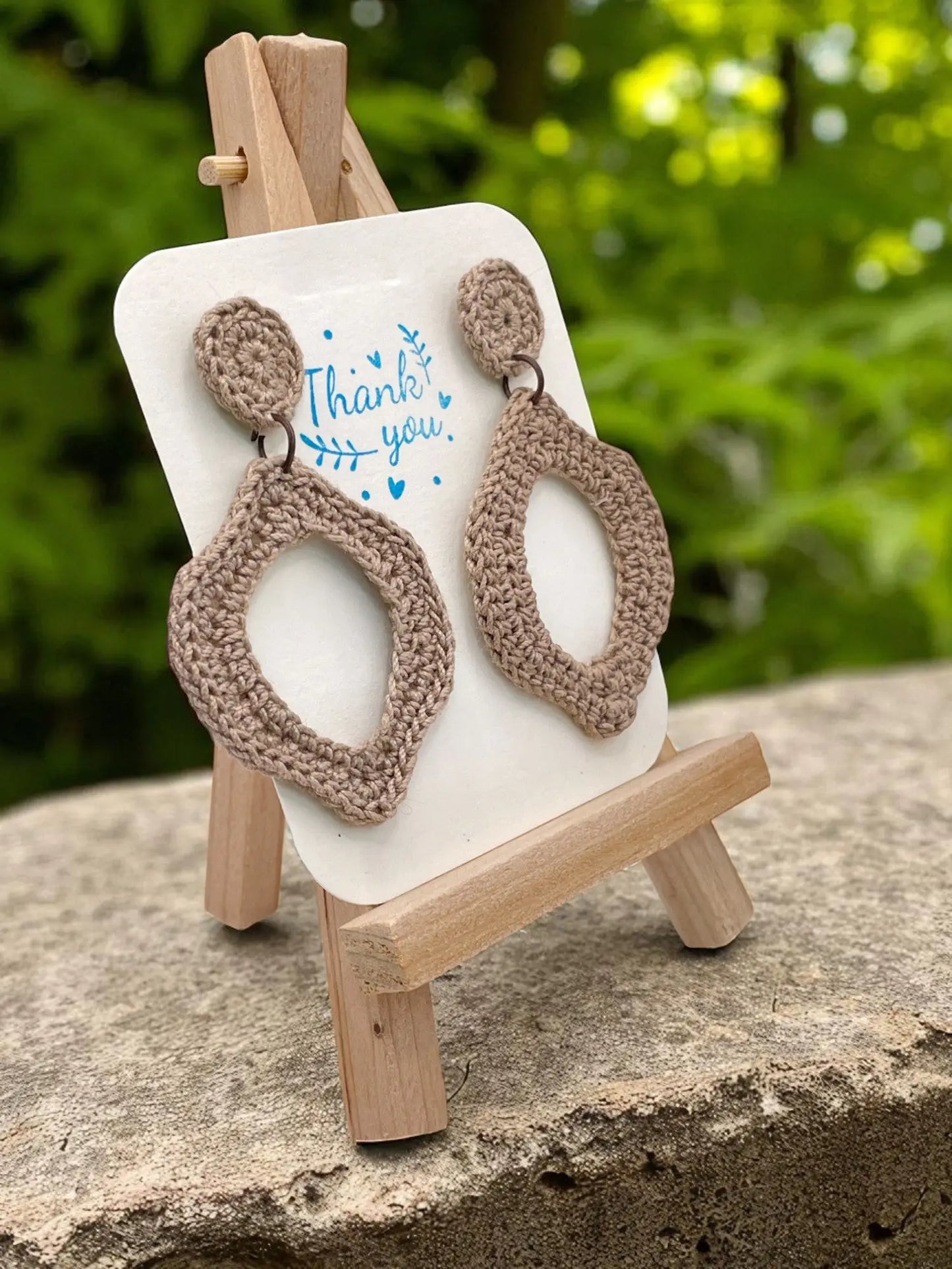 Geometric Dangles in khaki Tangles & Twine