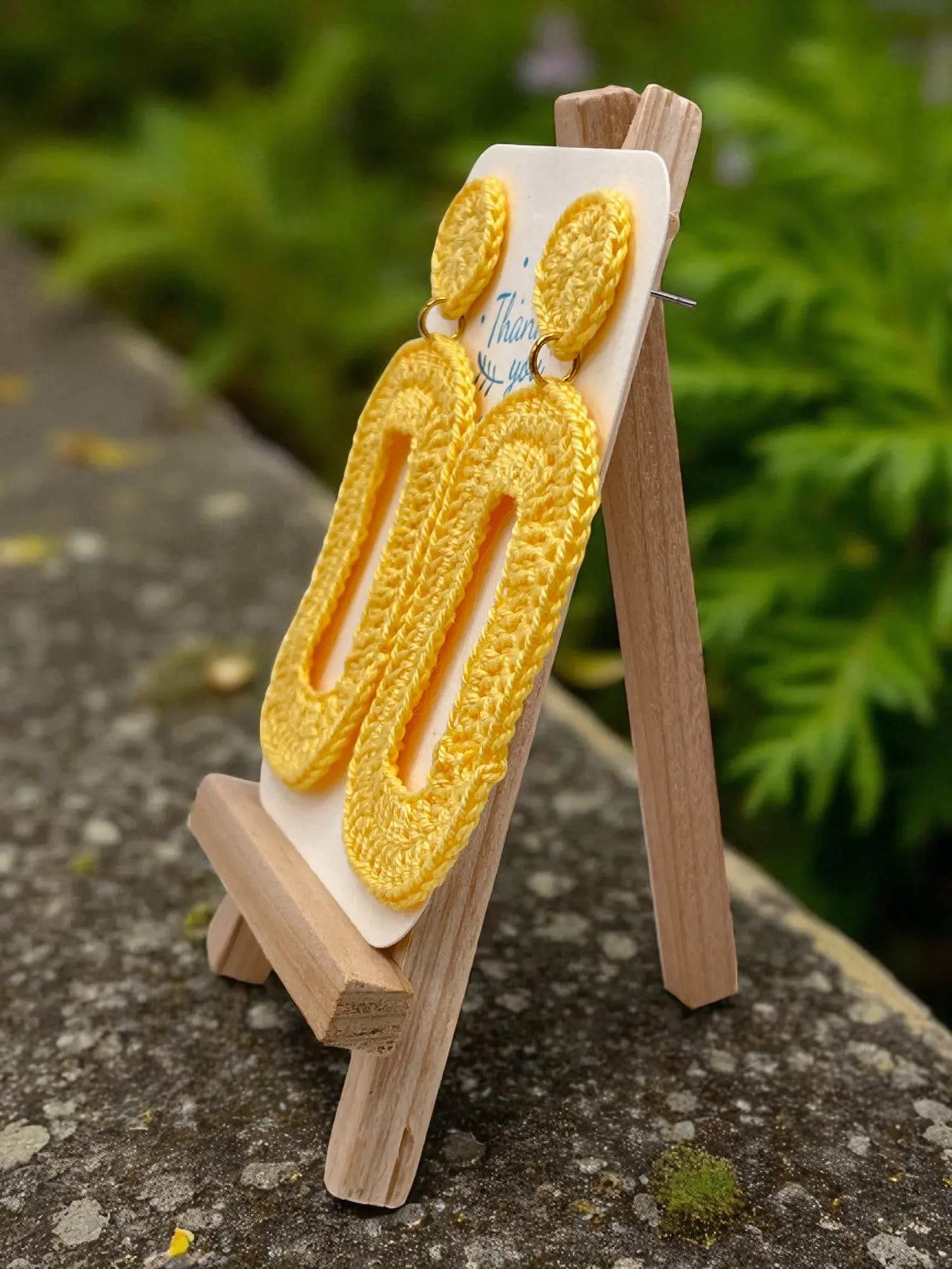 Geometric Dangles in yellow Tangles & Twine