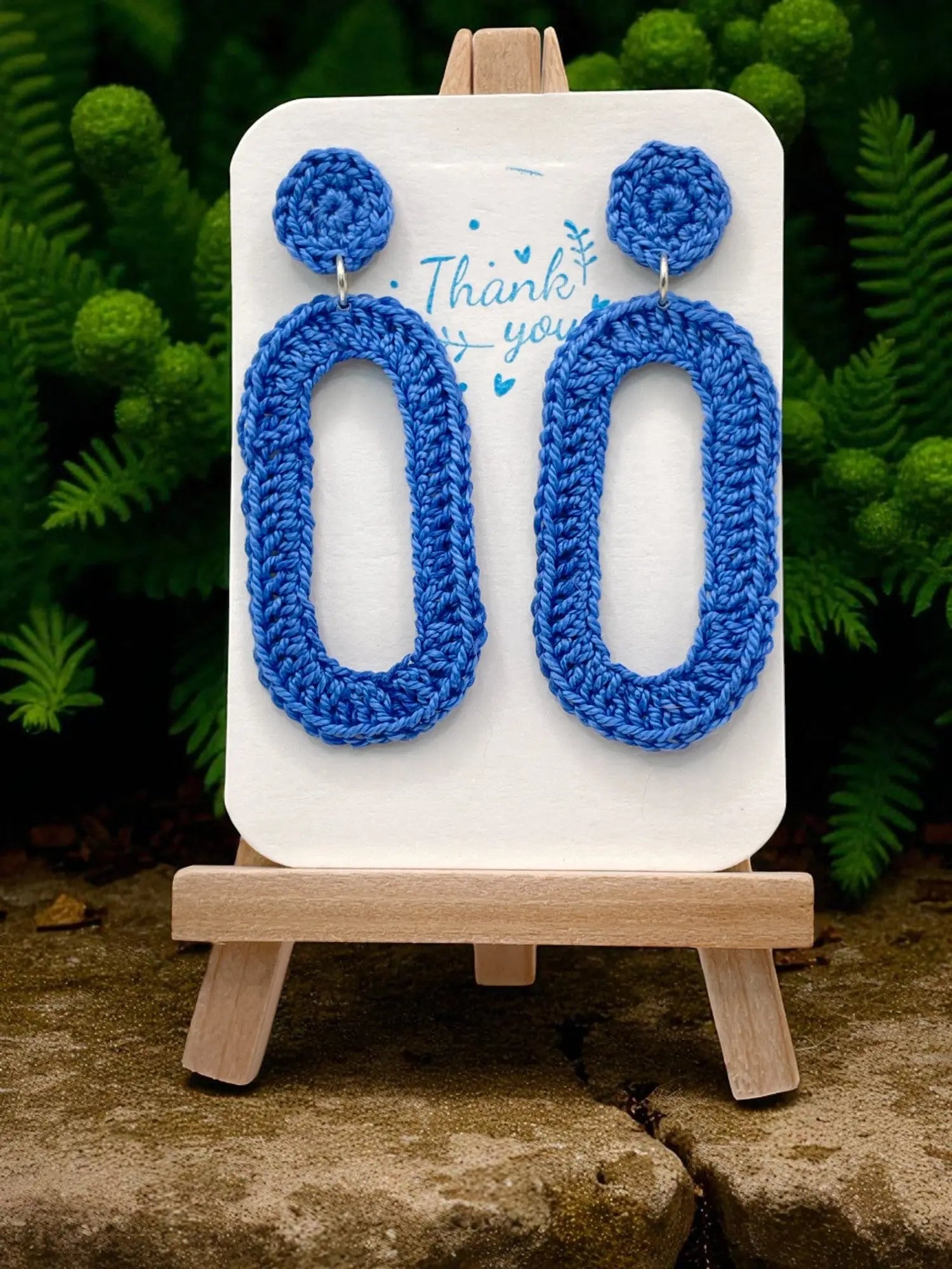 Geometric Dangles in bright blue Tangles & Twine