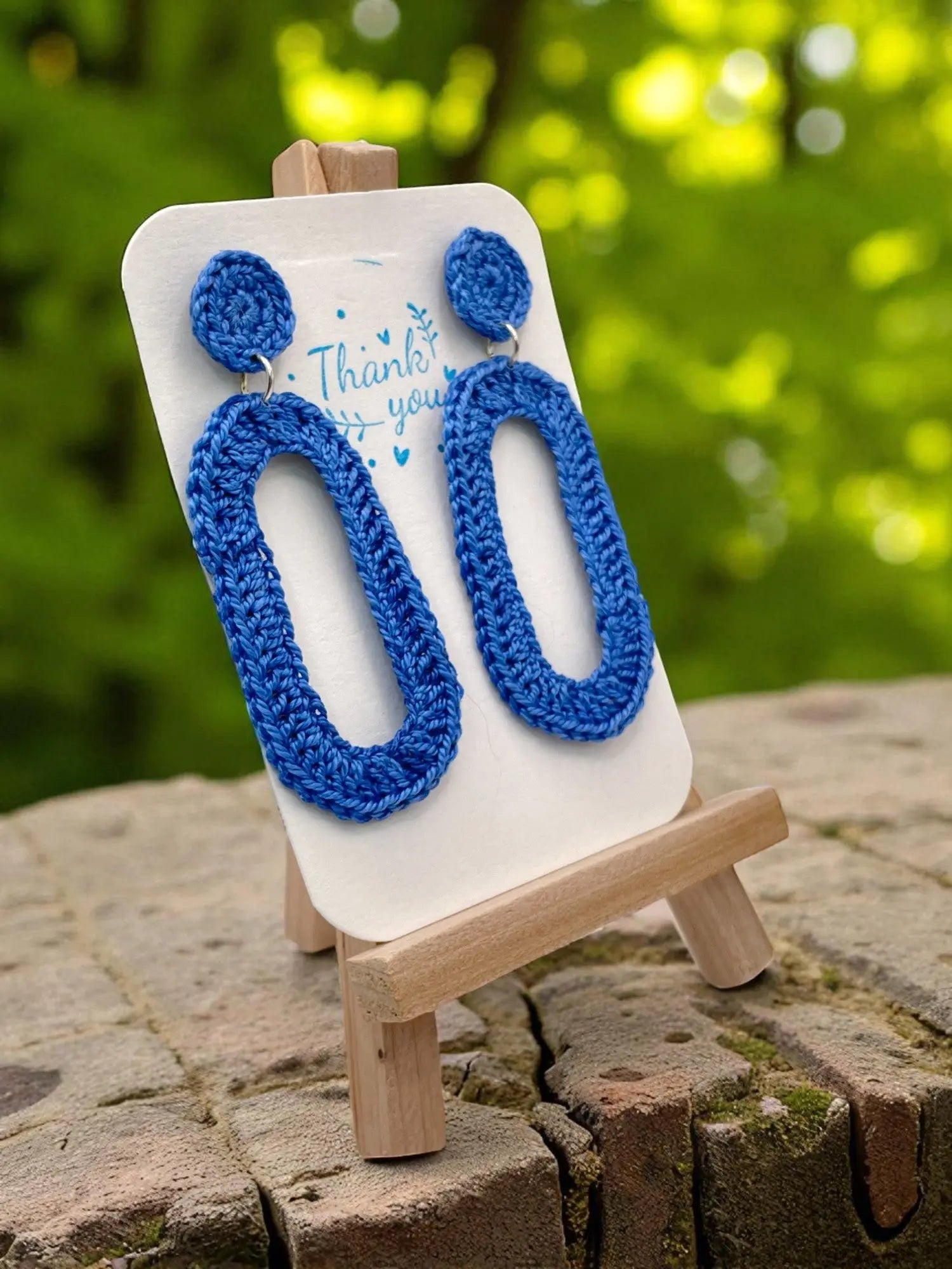 Geometric Dangles in bright blue Tangles & Twine