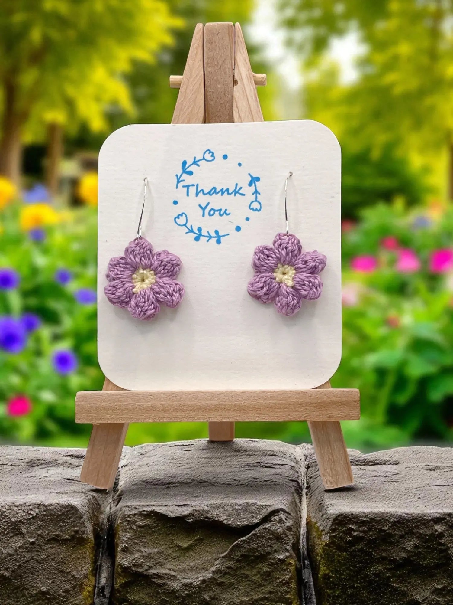 Dangly Puff Flower light purple Tangles & Twine