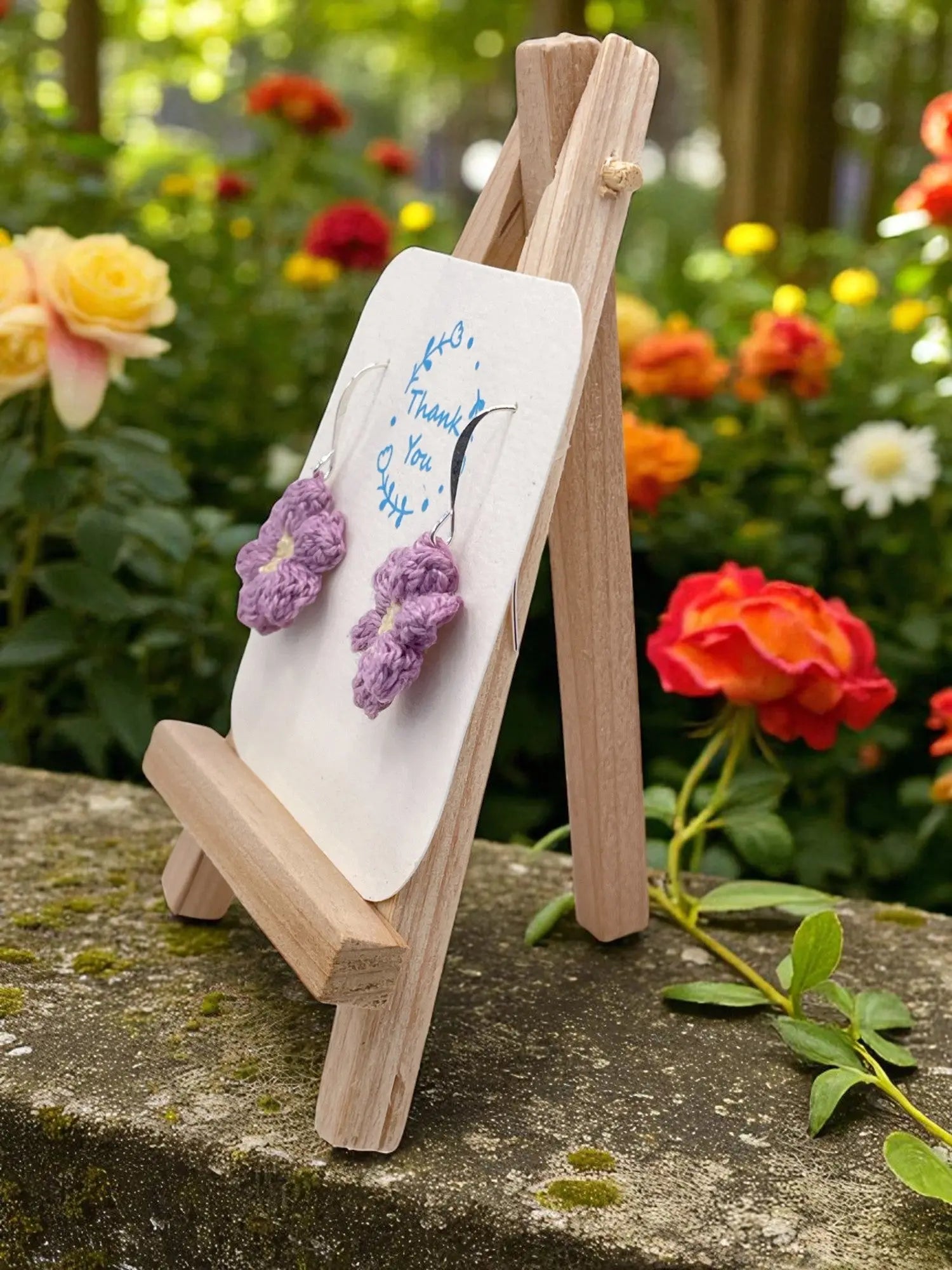 Dangly Puff Flower light purple Tangles & Twine