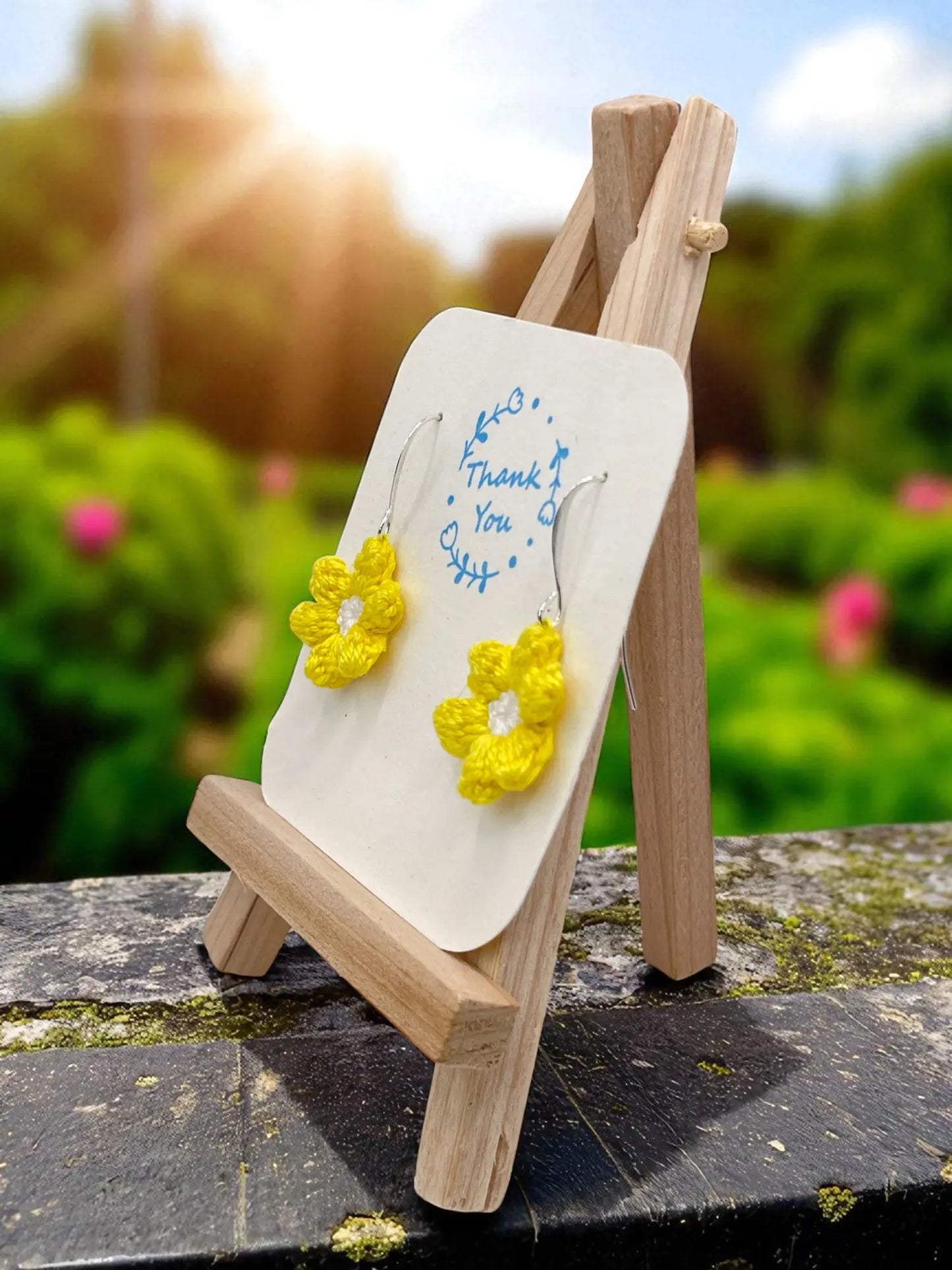 Dangly Puff Flower in yellow Tangles & Twine