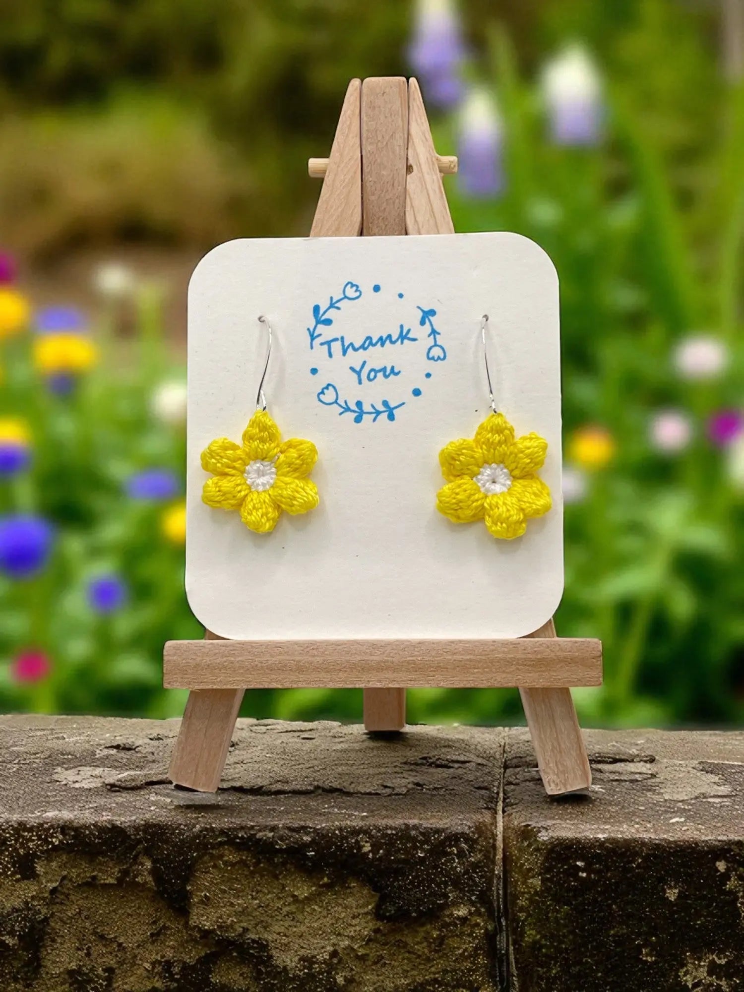 Dangly Puff Flower in yellow Tangles & Twine