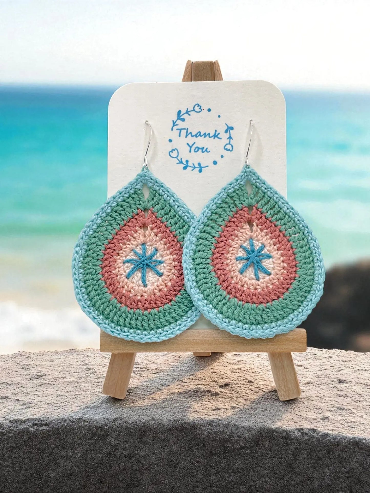 Fancy Teardrop in coastal hues Tangles & Twine