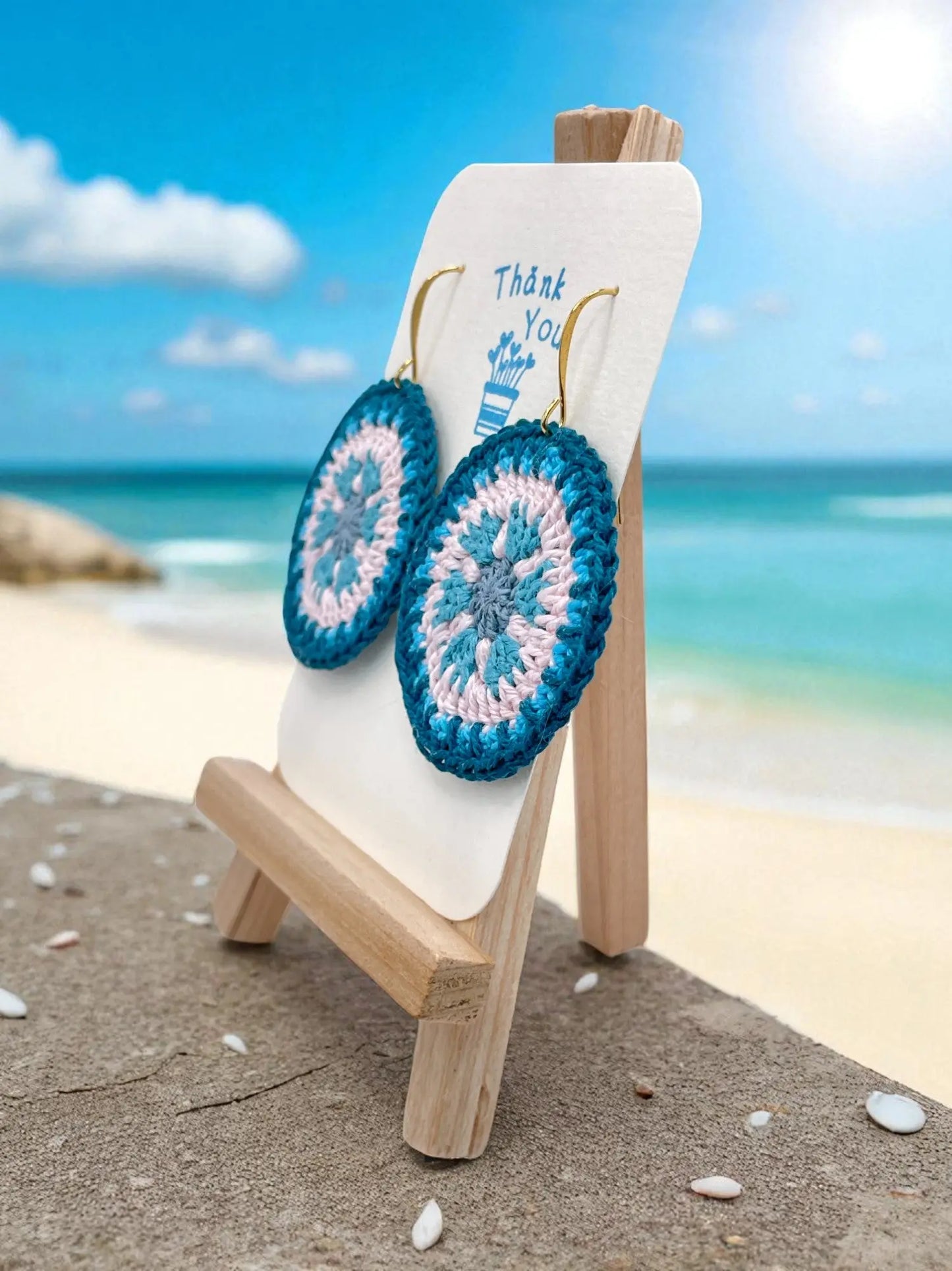 Intricate Discs in colors of the beach Tangles & Twine