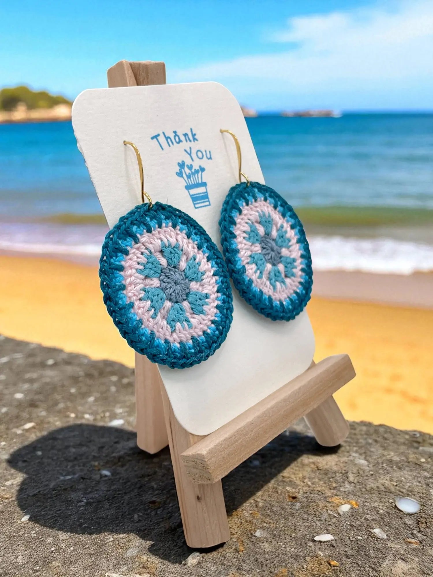 Intricate Discs in colors of the beach Tangles & Twine