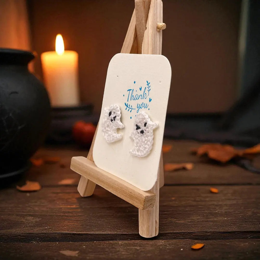 Smiling Ghost (small stud)(#9) Tangles & Twine