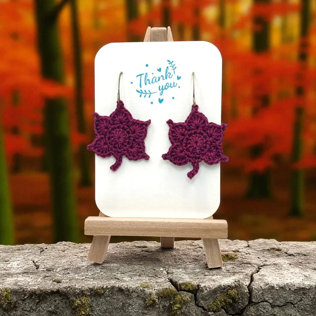 Maple Leaf in merlot (#9) Tangles & Twine