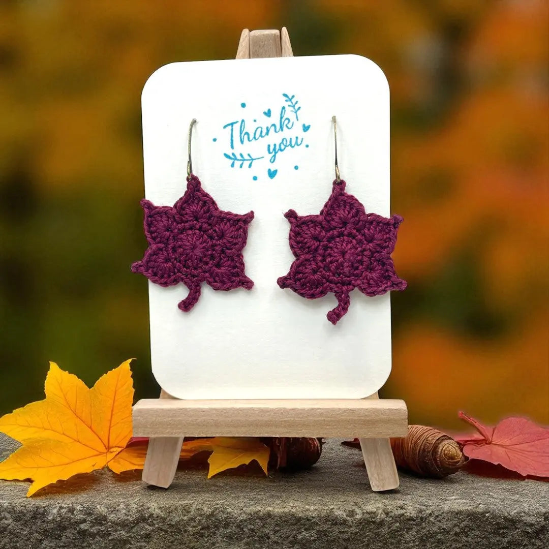 Maple Leaf in merlot (#9) Tangles & Twine