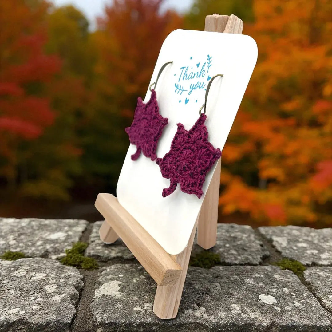 Maple Leaf in merlot (#9) Tangles & Twine