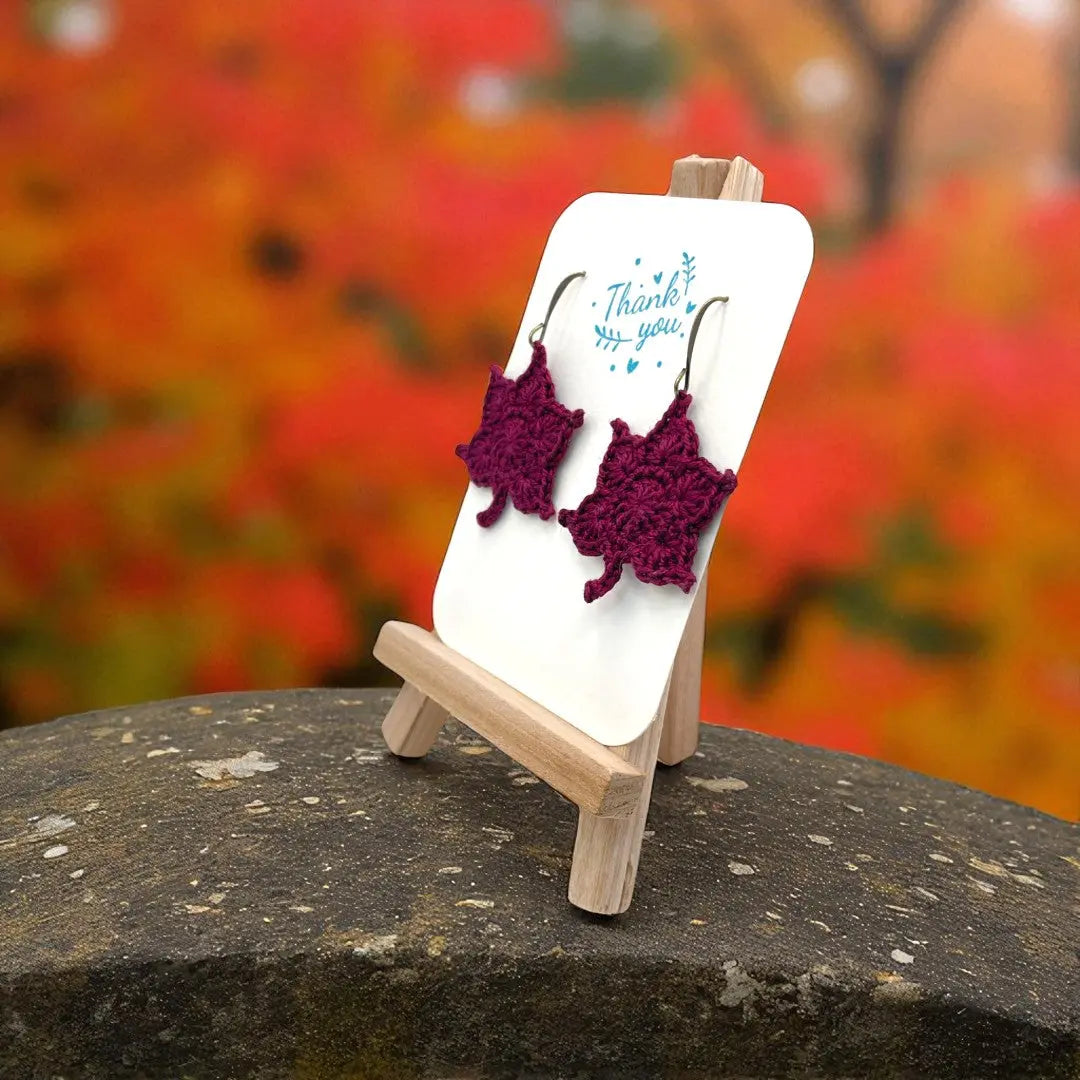 Maple Leaf in merlot (#9) Tangles & Twine