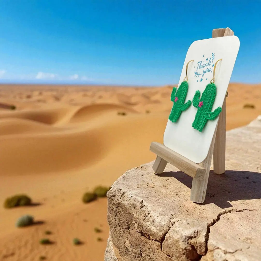 Cactus earrings (#1) Tangles & Twine