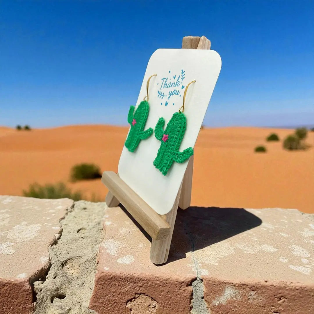 Cactus earrings (#1) Tangles & Twine