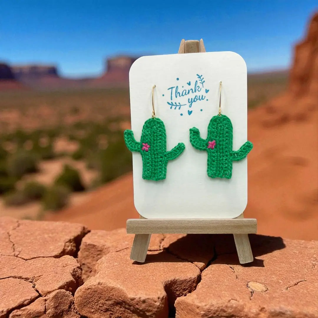 Cactus earrings (#1) Tangles & Twine