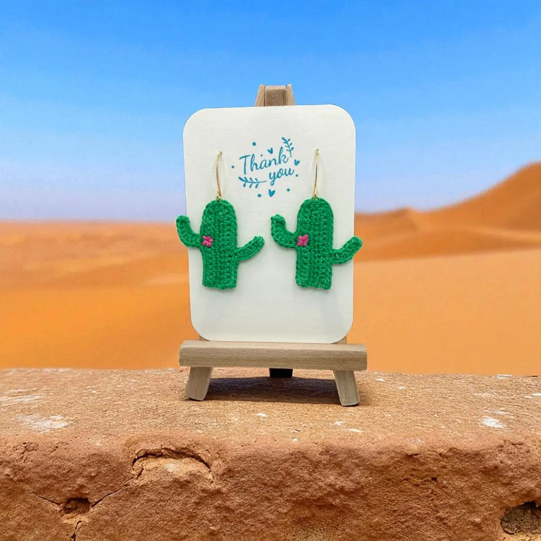 Cactus earrings (#1) Tangles & Twine